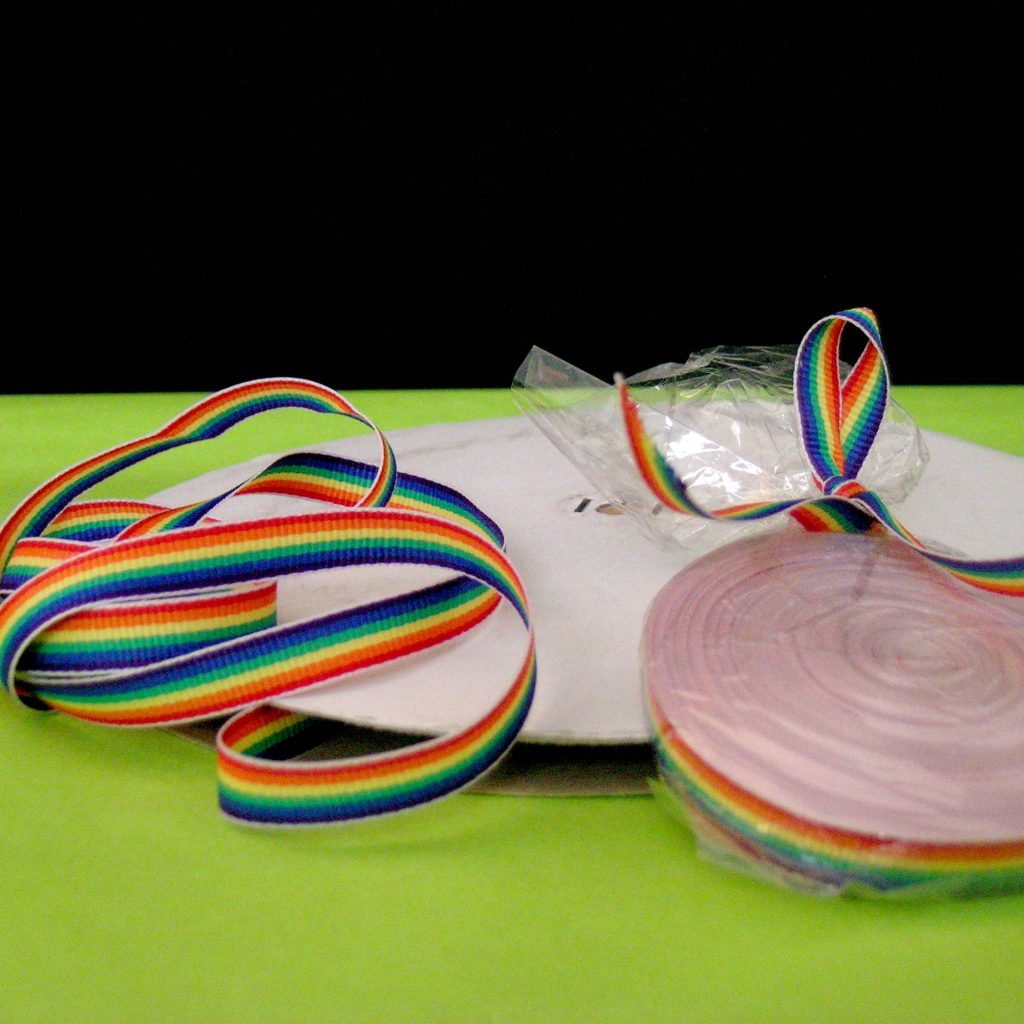 Ruban Bolduc tissu tissé Rainbow 10mm Arc en Ciel made in USA Recyclable Emballages Cadeaux pour les Commerces et les Boutiques