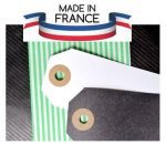 Etiquettes américaines blanches noir Fabrication Française oeillet kraft (Exclusif !)