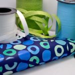 Rouleau / Bobine Cercles bleus verts blancs bobine comptoir papier cadeau 50cm