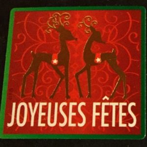 Etiquettes adhésives Joyeuses Fêtes Rennes Rouge
