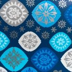 Papier cadeau fantaisie médaillons bleu blanc 70cmx100m Europe du Sud Recyclable Emballage cadeau pour les Boutiques et les Commerces