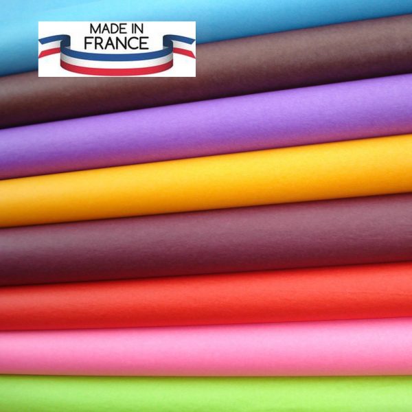 Papier de soie couleur 18gr Made In France Blanc noir rouge bleu nuit orange vert mousse Emballages pour les Commerces et les Boutiques Fabriqué en France