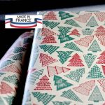Rouleau Papier Cadeau Kraft Lisse Dessins Silhouettes Sapins Rouge Vert Noël Fêtes fabriqué en France 70cm 50cm